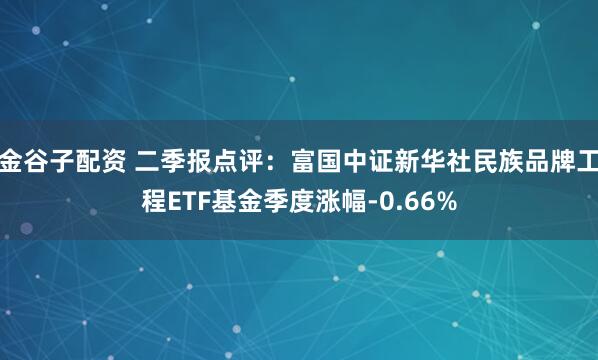 金谷子配资 二季报点评：富国中证新华社民族品牌工程ETF基金季度涨幅-0.66%